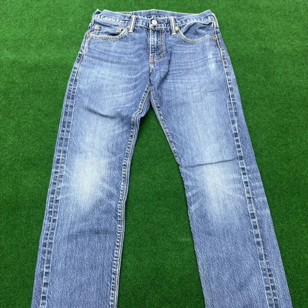 Levi's 511 Slim Fit Blue Distressed Jeans Mens Size 32x34
